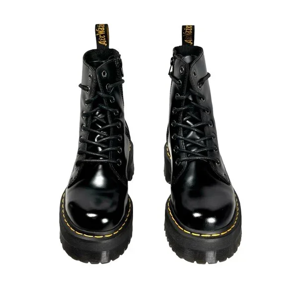 Dr. Martens Jadon Lace-Up Boots Sz 7 Black Leather Platform Airwair Goth Grunge - Picture 6 of 16